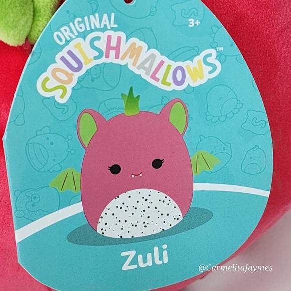 ZULI 🍇🦇 Dragonfruit Bat Crossover Original Squishmallow By Kellytoy NWT - Picture 5 of 8